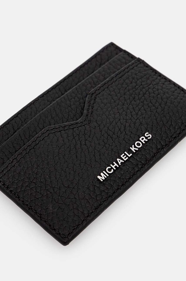 Шкіряний чохол на банківські карти Michael Kors колір чорний фото 3