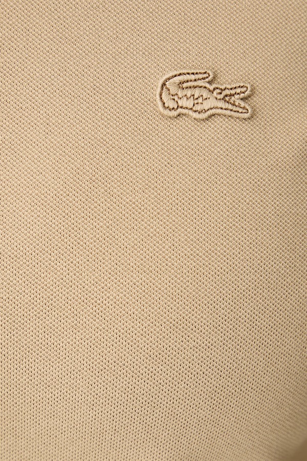Лонгслів жіночий бавовняний з еластаном Lacoste колір бежевий фото 4