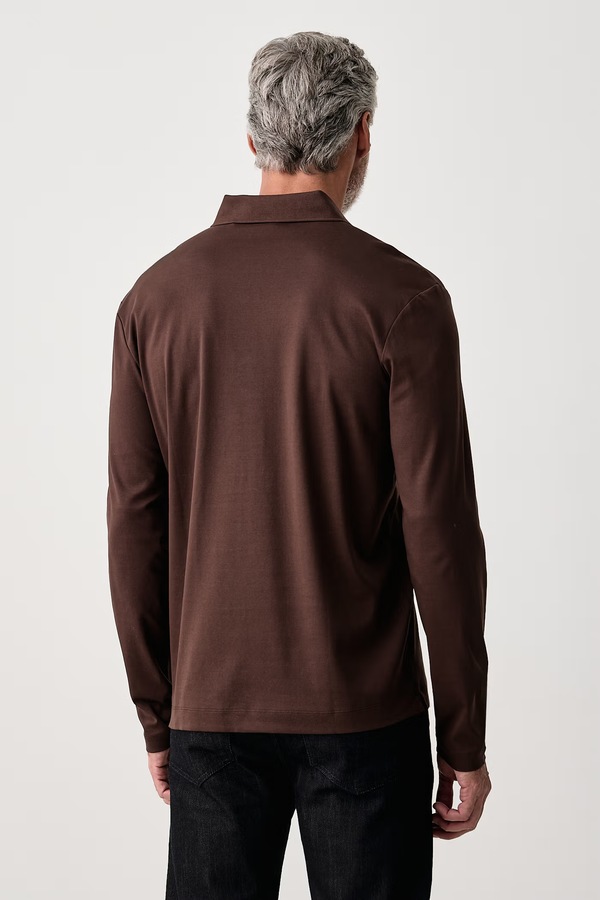 Лонгслів чоловічий бавовняний BOSS C-Paley 01 колір коричневий фото 3