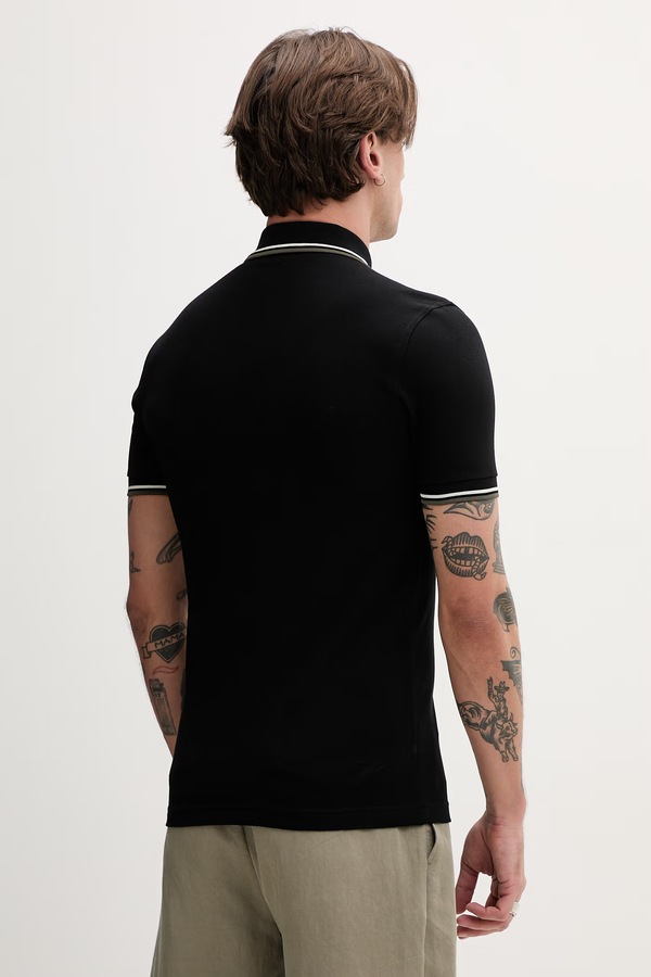 Бавовняне поло Fred Perry The Twin Tipped Shirt колір чорний фото 2