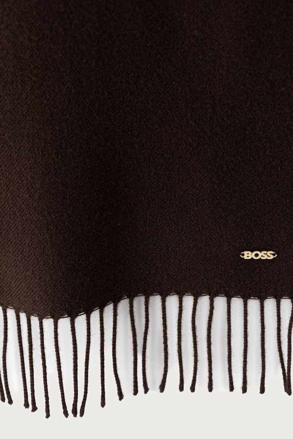 Шарф жіночий вовняний BOSS Zesy_35*180 колір коричневий