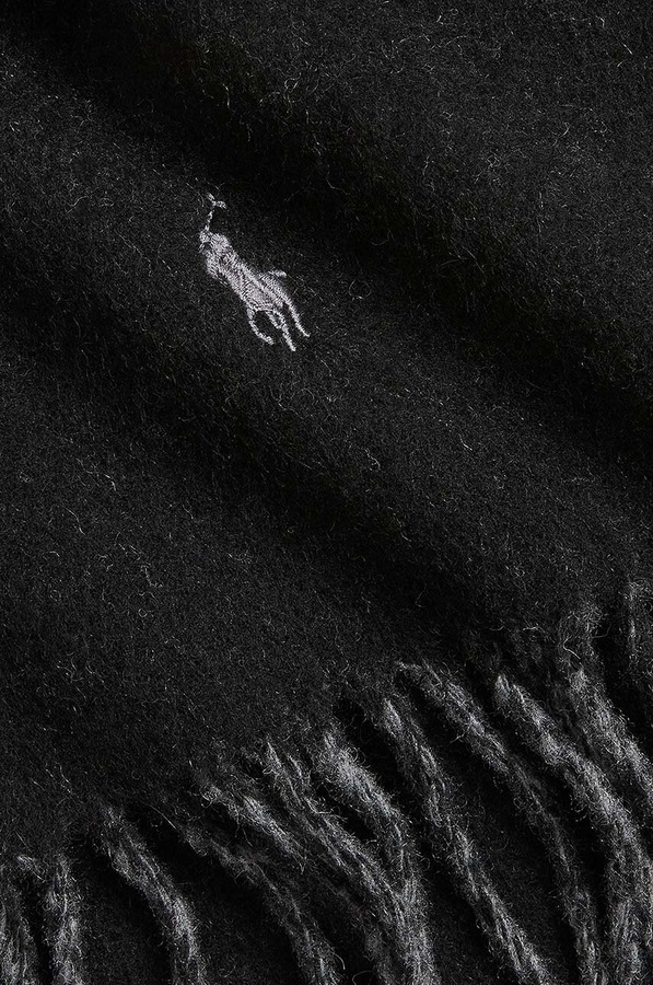Шарф из добавлением шерсти Polo Ralph Lauren цвет черный