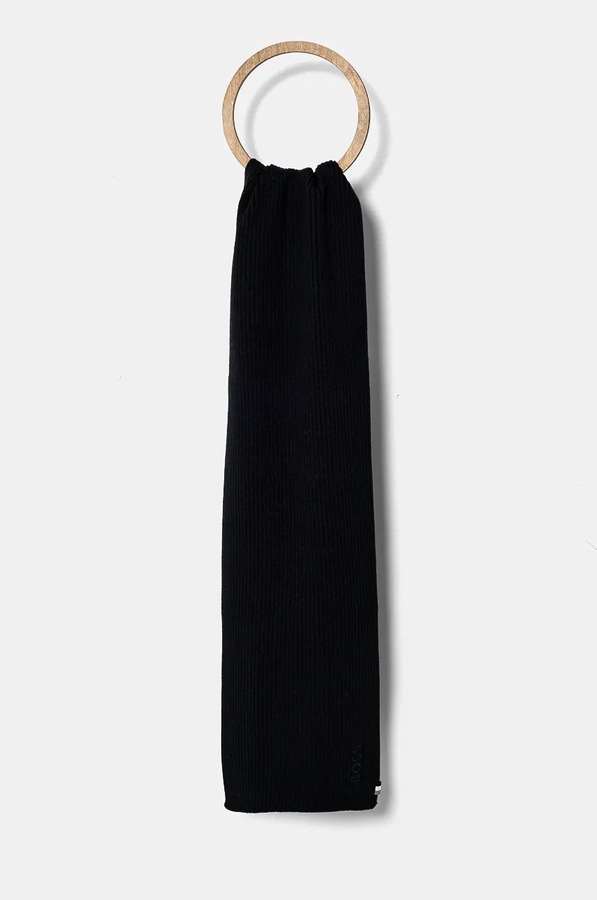 Шарф с примесью шерсти BOSS Magico_R_Scarf цвет синий фото 2