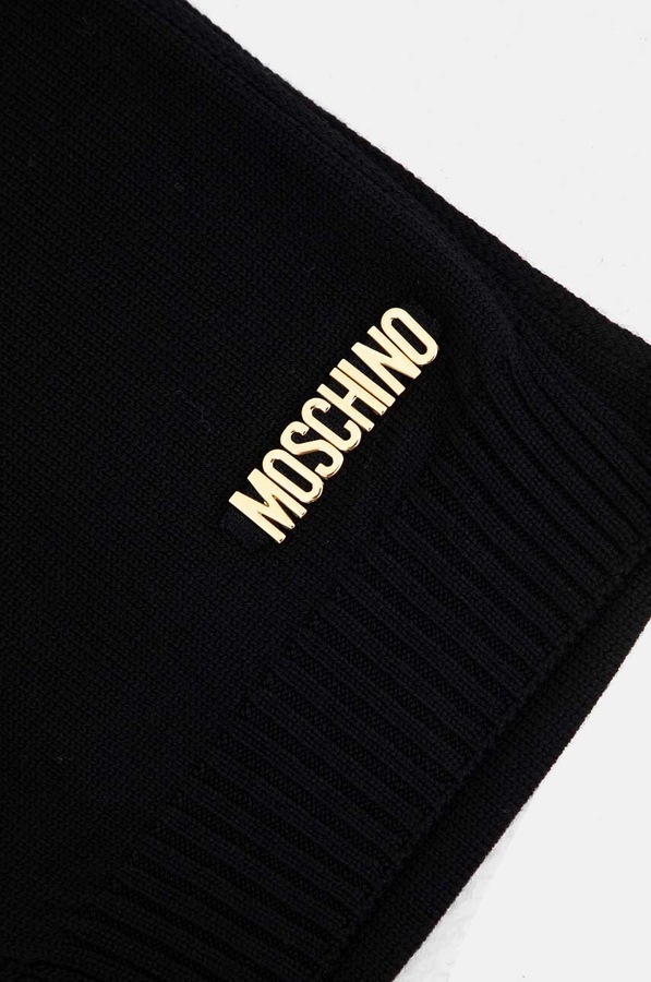 Вовняний шарф Moschino колір чорний фото 3