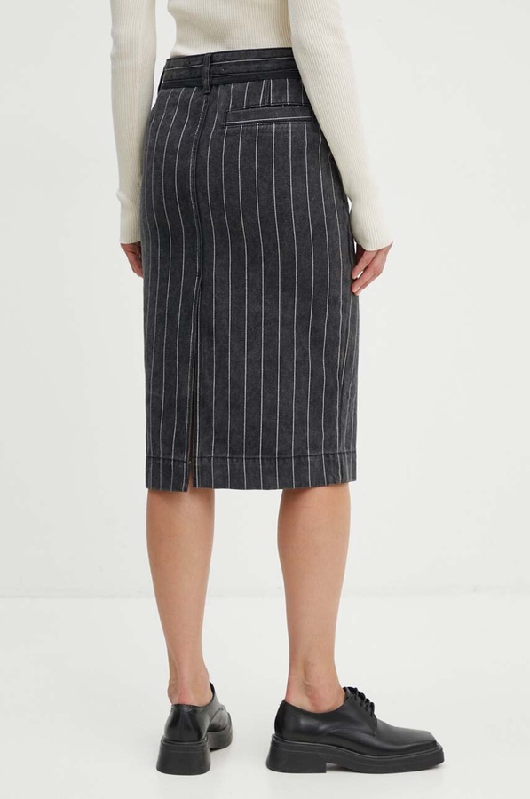 Джинсова спідниця Day Birger et Mikkelsen Betsy - Denim Stripes колір чорний фото 3