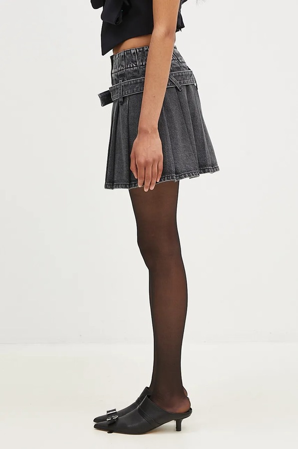 Джинсова спідниця Ambush Denim Pleats Skirt колір чорний
