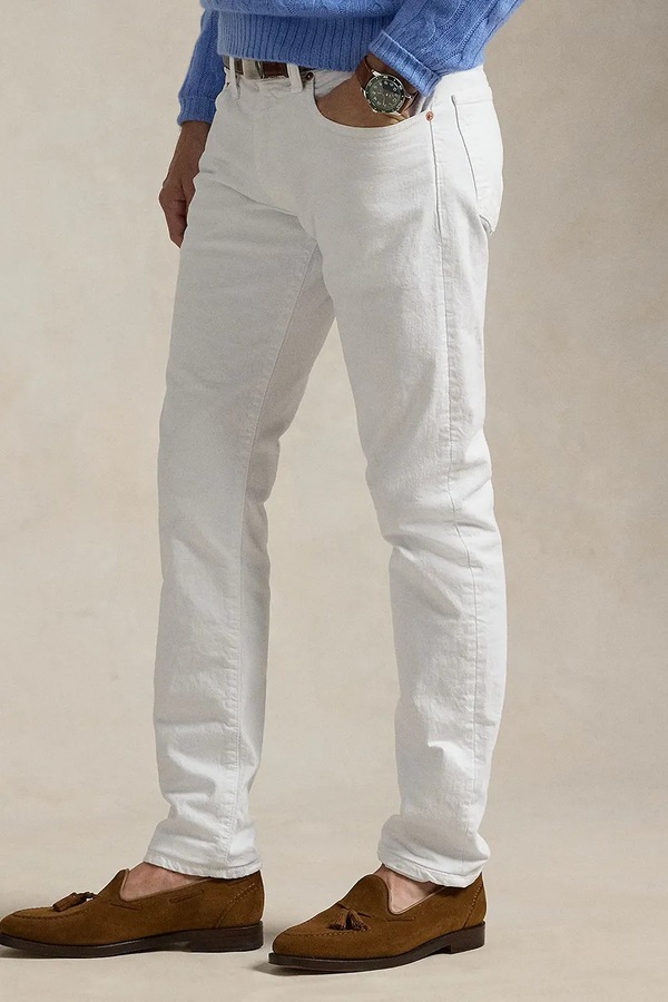 Джинси slim fit чоловічі Polo Ralph Lauren колір білий фото 4