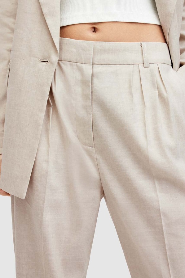 Дитячі лляні штани AllSaints WHITNEY TROUSER колір бежевий фото 3