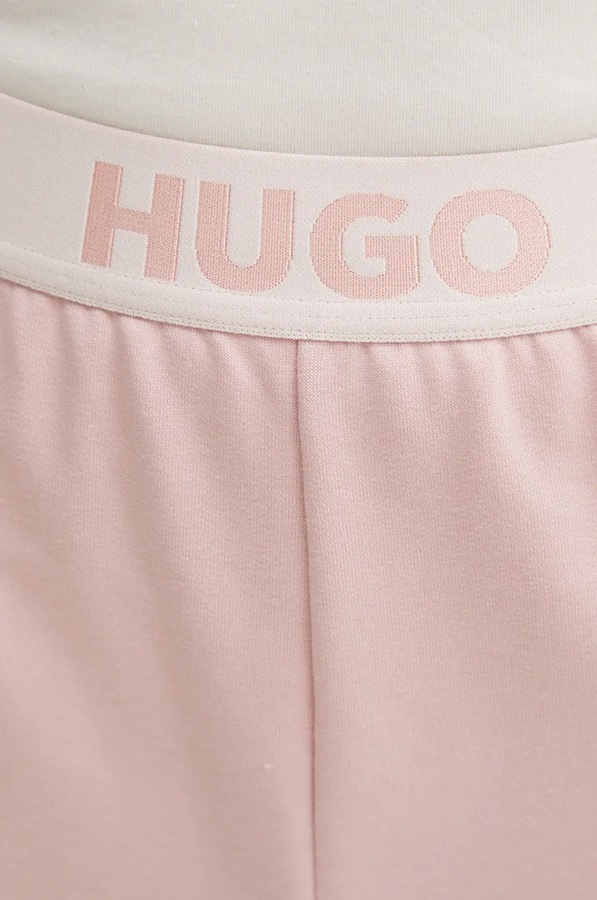 Штани лаунж HUGO SPORTY LOGO_PANTS колір рожевий фото 4