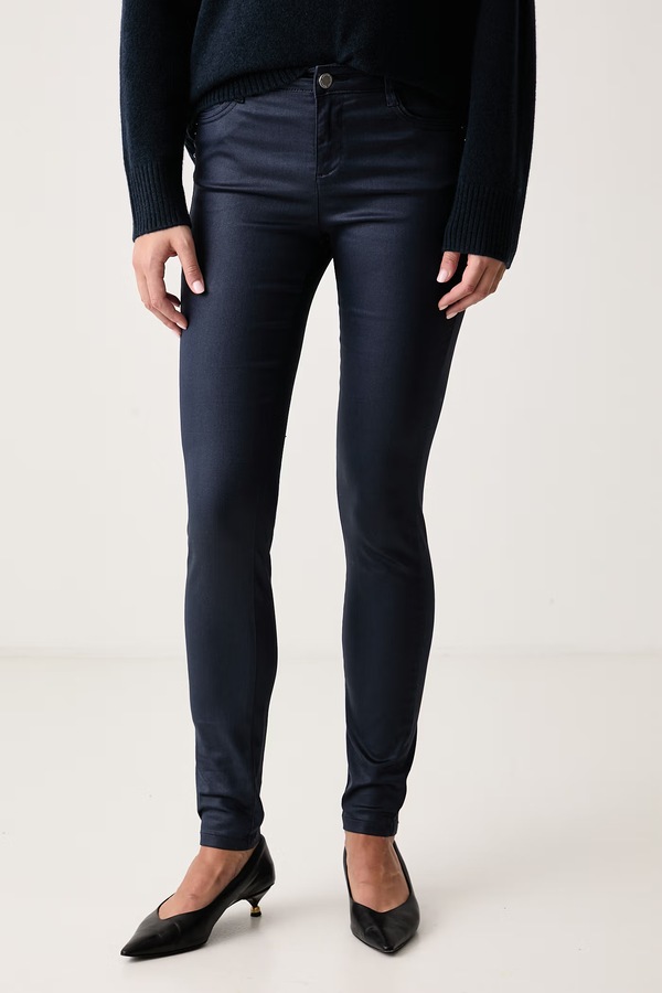 Штани slim fit жіночі з бавовною Morgan PFRASHI колір темно-синій