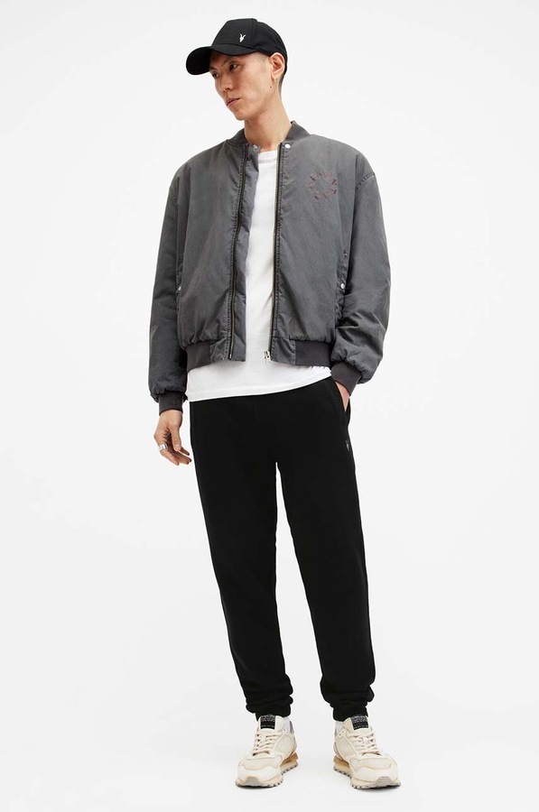 Спортивні штани чоловічі бавовняні AllSaints RAVEN SWEATPANT колір чорний