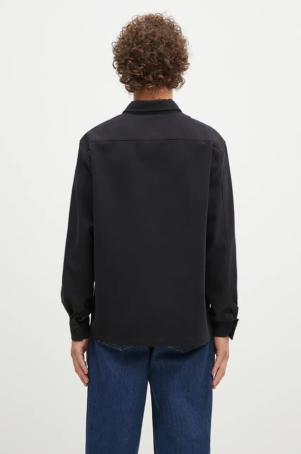Сорочка з домішкою вовни Norse Projects Carsten Cotton Wool LS Shirt колір чорний фото 3