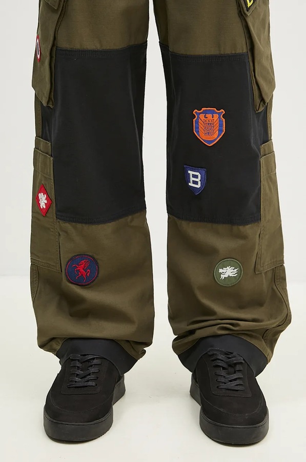 Бавовняні штани Billionaire Boys Club Patch Cargo Pant колір зелений фото 4