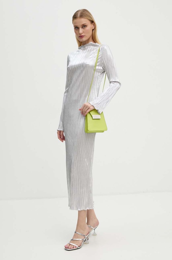 Сукня Never Fully Dressed Silver Plisse Sophia колір срібний