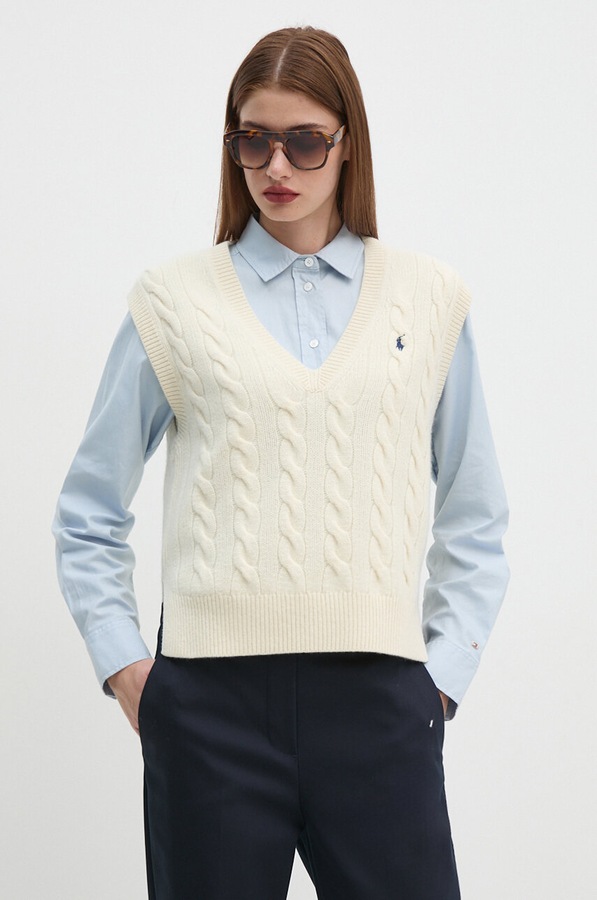 Жилет жіночий вовняний Polo Ralph Lauren колір бежевий