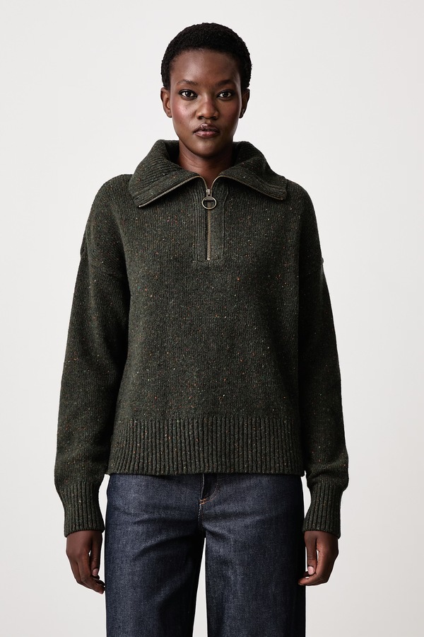Свитер женский с шерстью Barbour цвет зеленый