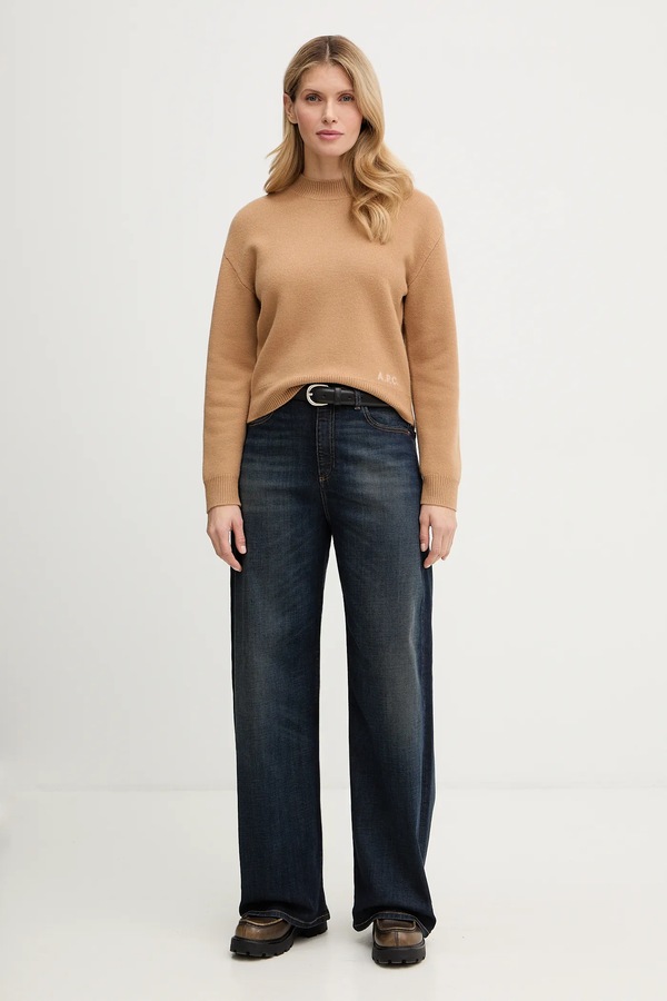 Вовняний светр A.P.C. Pull Esther колір коричневий