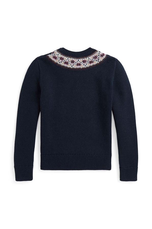 Дитячий бавовняний светр Polo Ralph Lauren колір синій фото 3