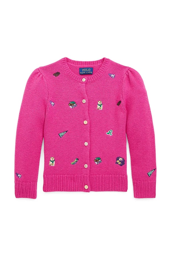 Дитячий вовняний кардиган Polo Ralph Lauren колір рожевий фото 2