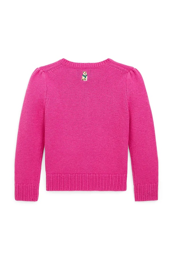 Дитячий вовняний кардиган Polo Ralph Lauren колір рожевий