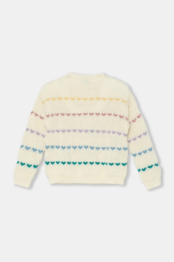 Дитячий светр з домішкою вовни United Colors of Benetton колір бежевий