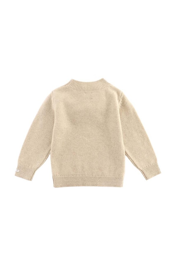 Детский шерстяной свитер Donsje Denn Merino Wool Sweater Bear цвет бежевый фото 2