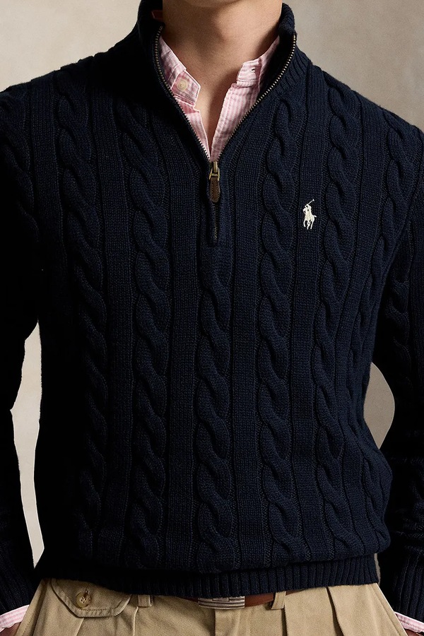 Светр чоловічий бавовняний Polo Ralph Lauren колір темно-синій фото 4