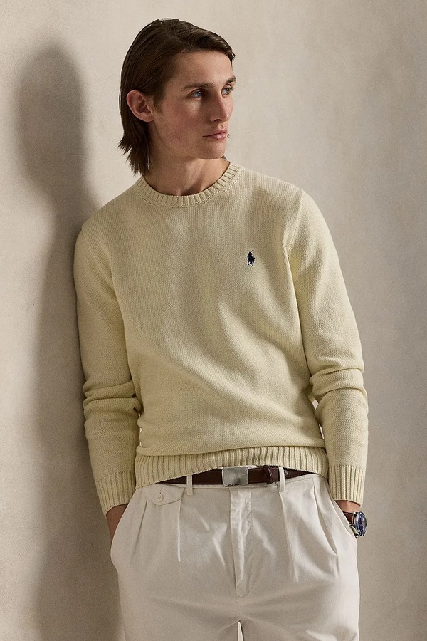 Свитер мужской хлопковый Polo Ralph Lauren цвет бежевый