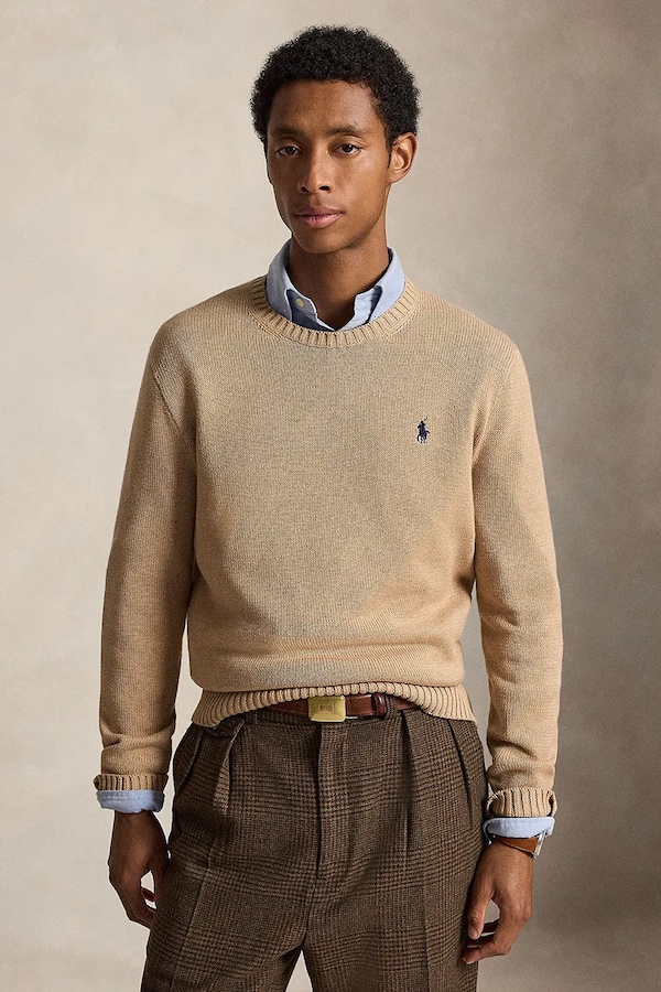 Свитер мужской хлопковый Polo Ralph Lauren цвет бежевый