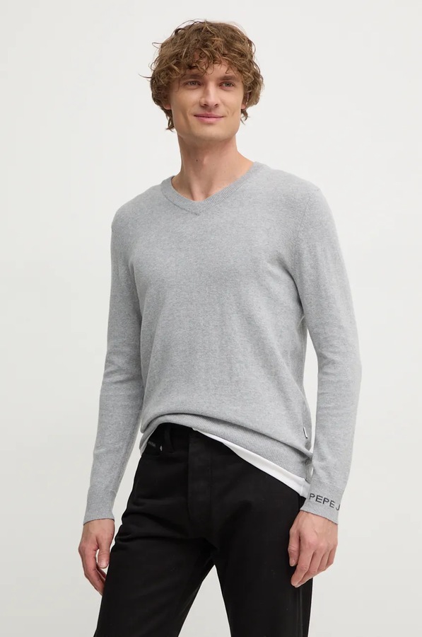 Светр з домішкою вовни Pepe Jeans NEW ANDRE V NECK колір сірий
