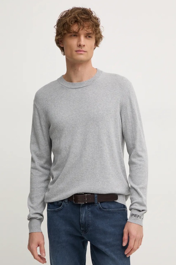 Светр з домішкою вовни Pepe Jeans NEW ANDRE CREW NECK колір сірий