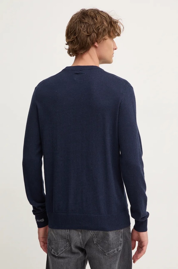 Светр з домішкою вовни Pepe Jeans NEW ANDRE CREW NECK колір синій фото 3