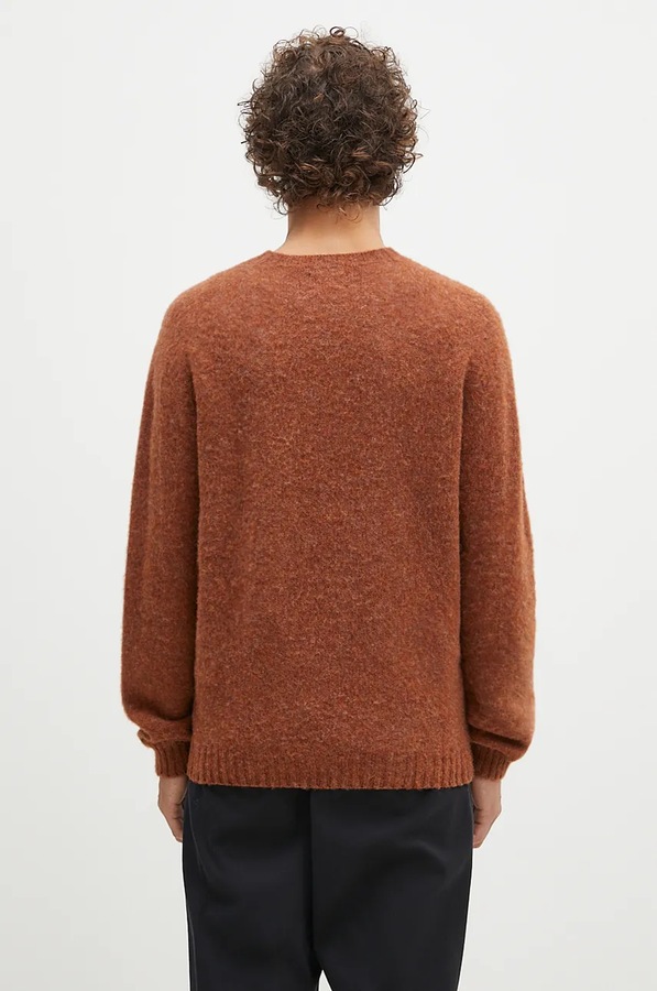 Вовняний светр Norse Projects Birnir Brushed Lambswool колір коричневий фото 2