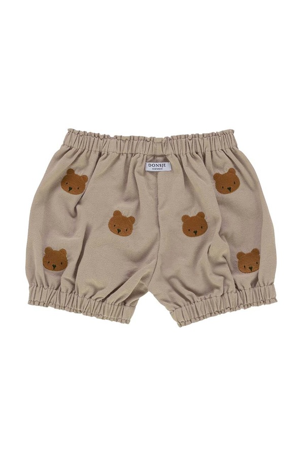 Бавовняні дитячі шорти Donsje Carson Bloomers Bears колір бежевий фото 3