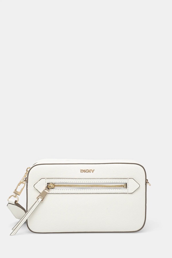 Шкіряна сумочка DKNY колір бежевий