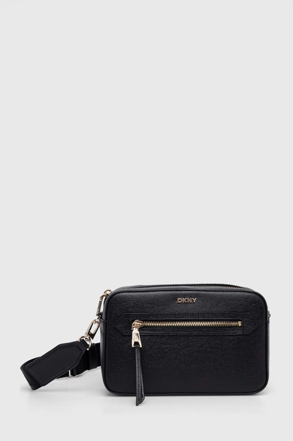 Шкіряна сумочка DKNY колір чорний
