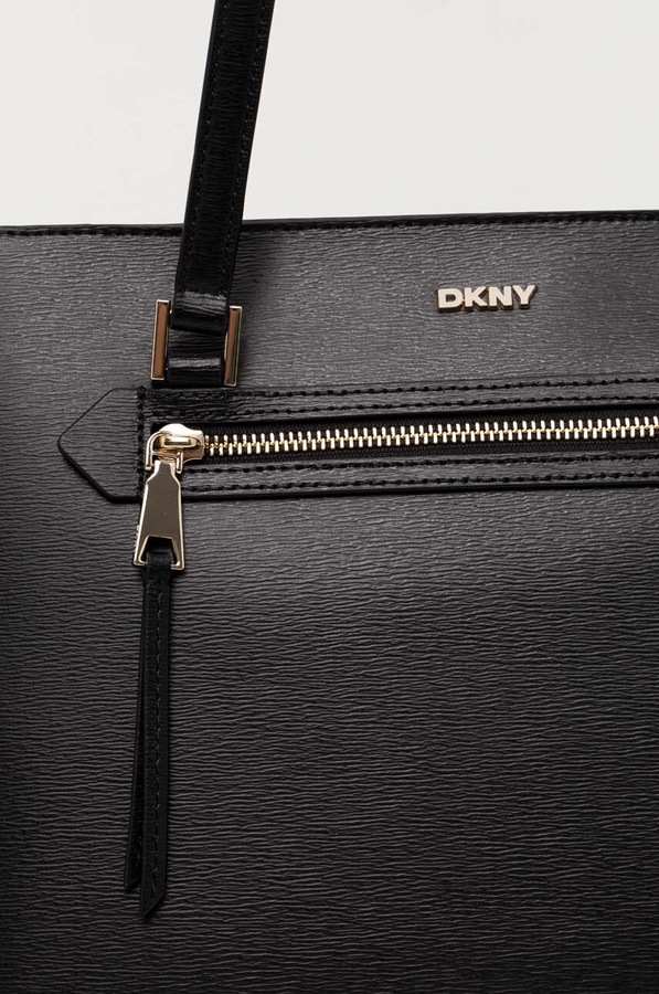 Сумка-шопер жіноча шкіряна DKNY колір чорний фото 4