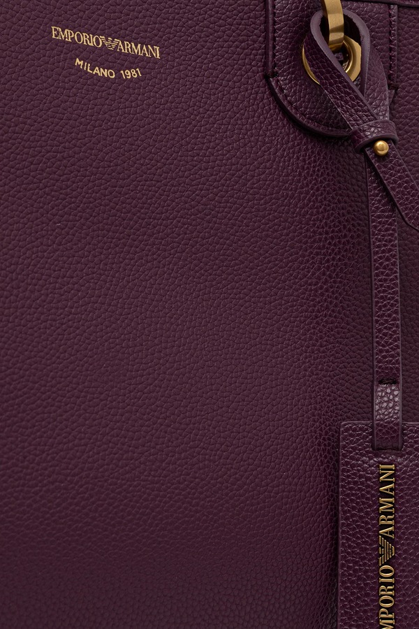 Сумка-шопер жіноча зі штучної шкіри Emporio Armani колір фіолетовий фото 4