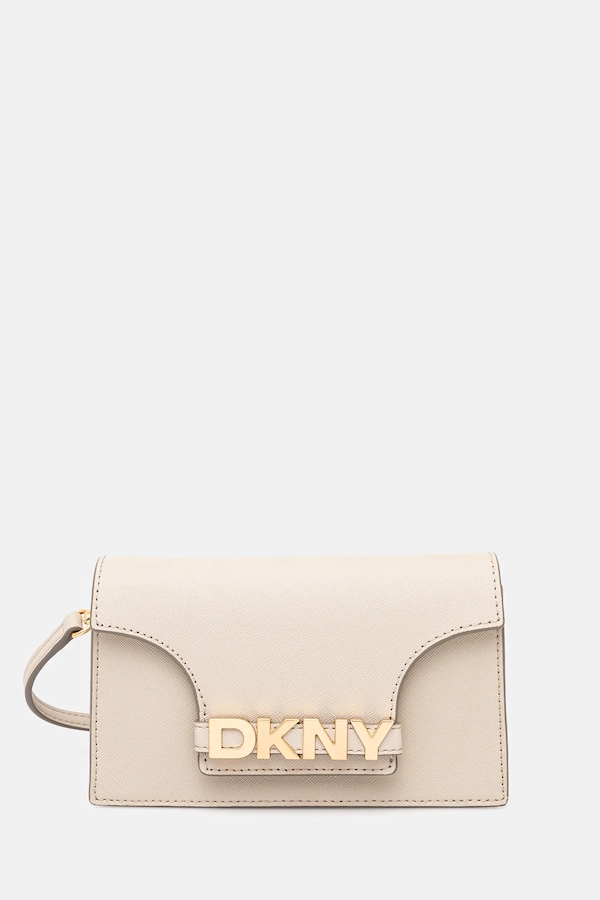 Шкіряна сумочка DKNY колір бежевий