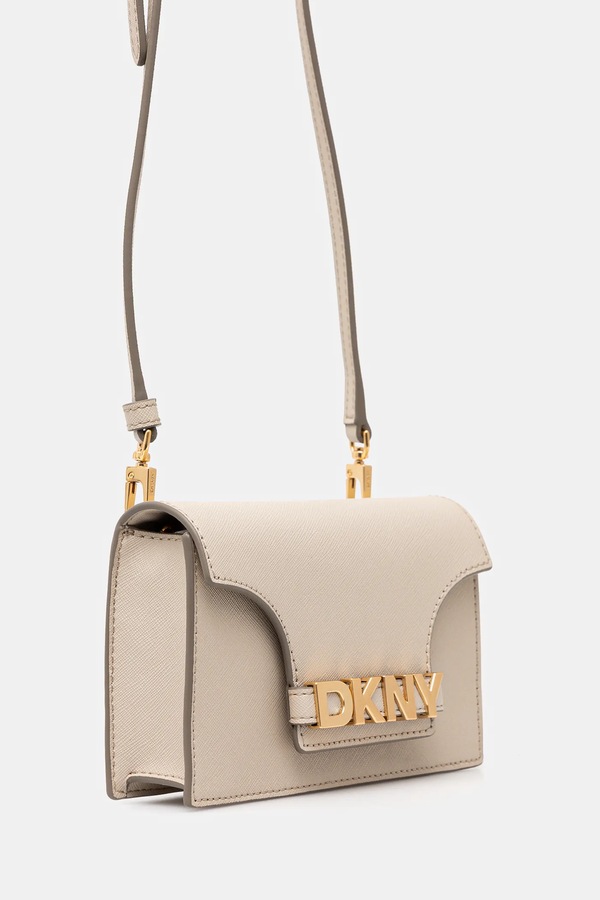 Шкіряна сумочка DKNY колір бежевий