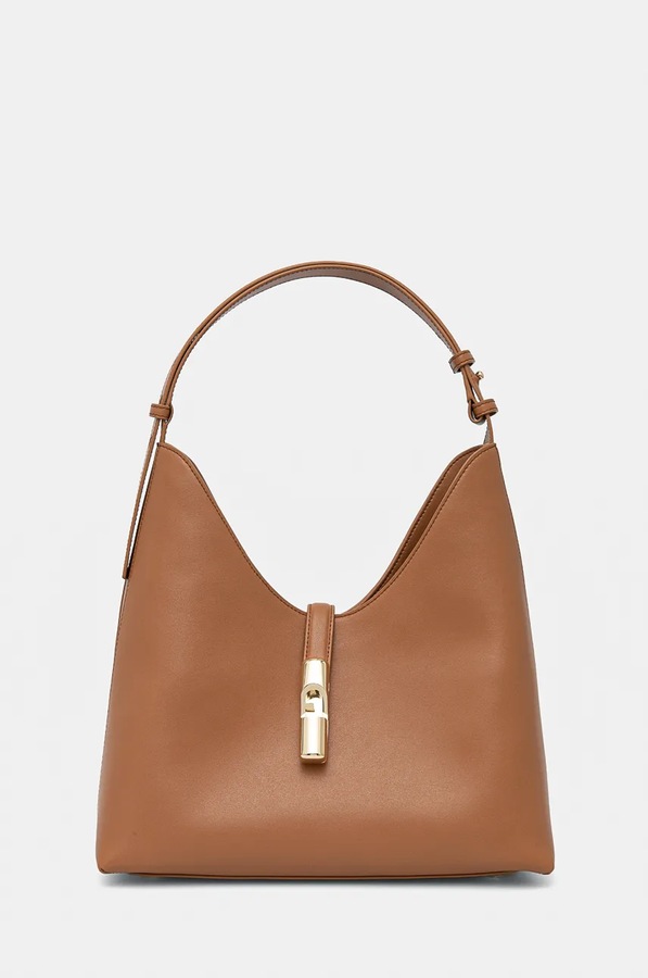 Шкіряна сумочка Furla колір бежевий