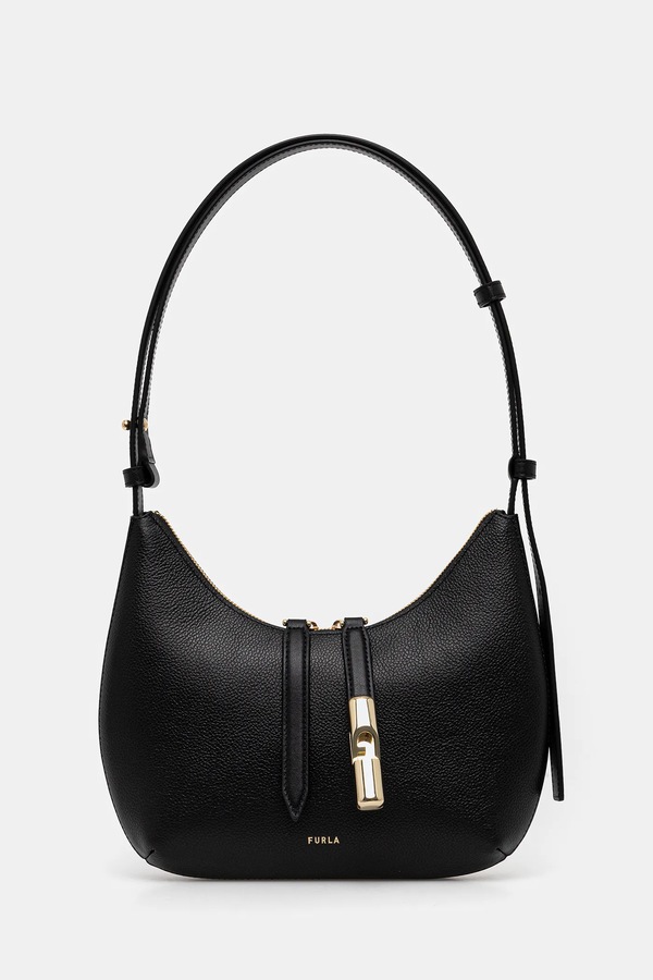 Сумка кросс-боди женская кожаная Furla Goccia S Shoulder Bag цвет черный