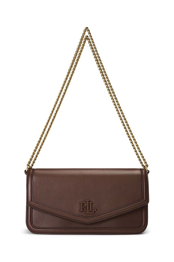 Шкіряна сумочка Lauren Ralph Lauren колір коричневий