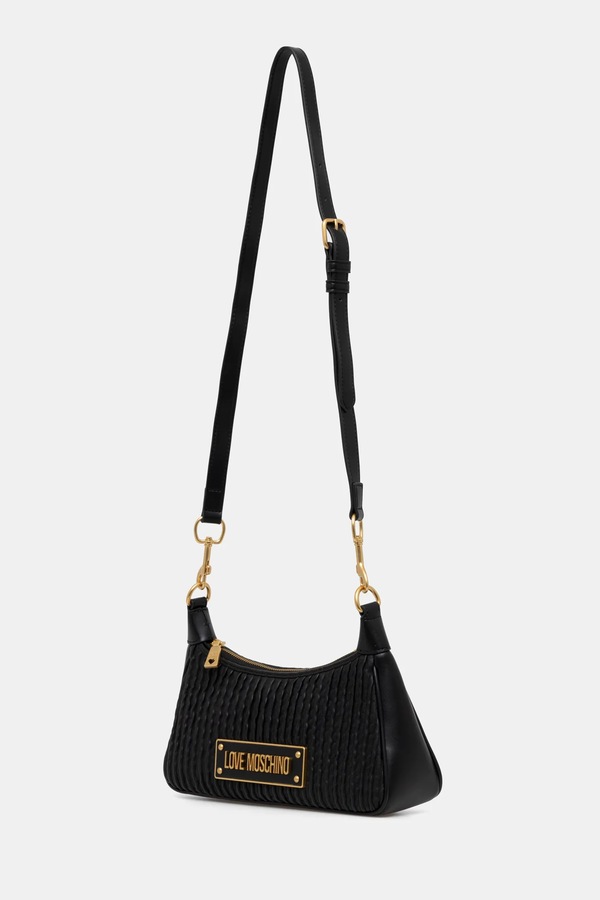 Шкіряна сумочка Love Moschino колір чорний