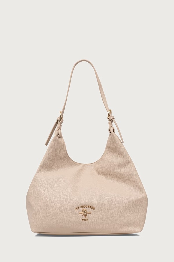 Сумочка hobo жіноча зі штучної шкіри U.S. Polo Assn. Stanford колір бежевий