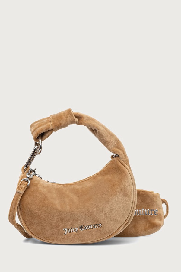 Сумочка hobo жіноча велюрова Juicy Couture Blossom колір коричневий