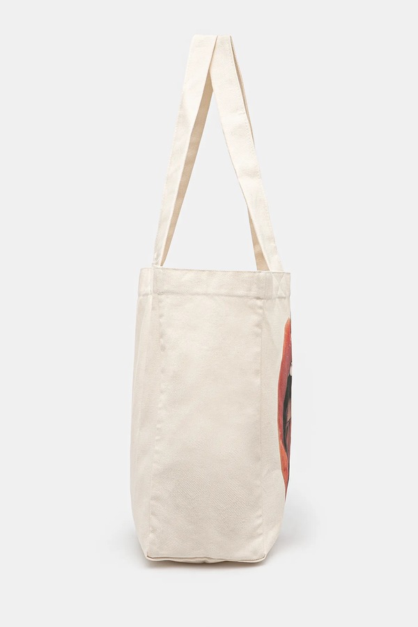 Бавовняна сумка Fiorucci Mouth Print колір бежевий