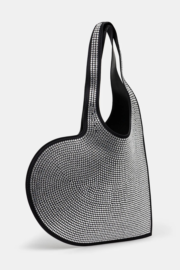 Сумочка coperni Crystal-Embellished Mini Heart Tote колір чорний