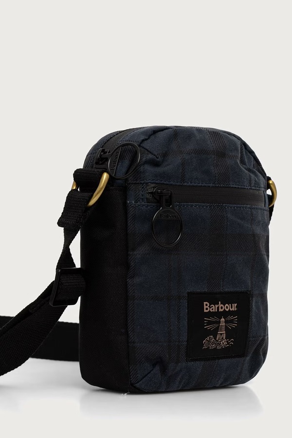 Сумка мужская с хлопком Barbour Field Wax цвет темно-синий