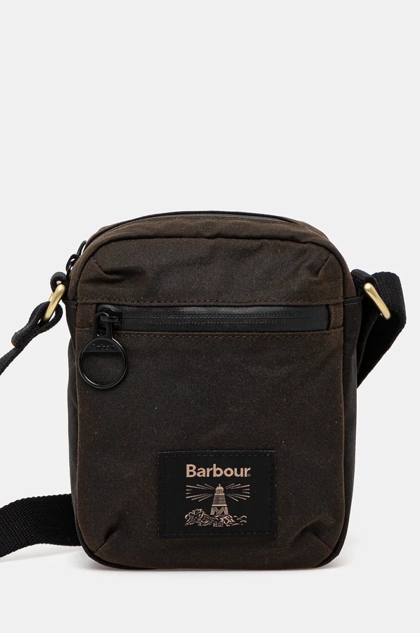 Сумка чоловіча з бавовною Barbour Field Wax колір зелений
